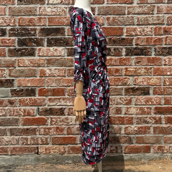 Laundry by Shelli Segal red and black abstract dress / 4 / Excellent condition - Picture 5 of 12